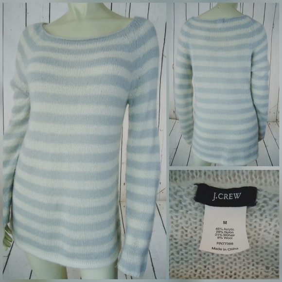 J. Crew Sweater M Sheer Pullover AcrylicMohairWool - Picture 3 of 7